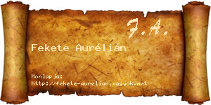 Fekete Aurélián névjegykártya
